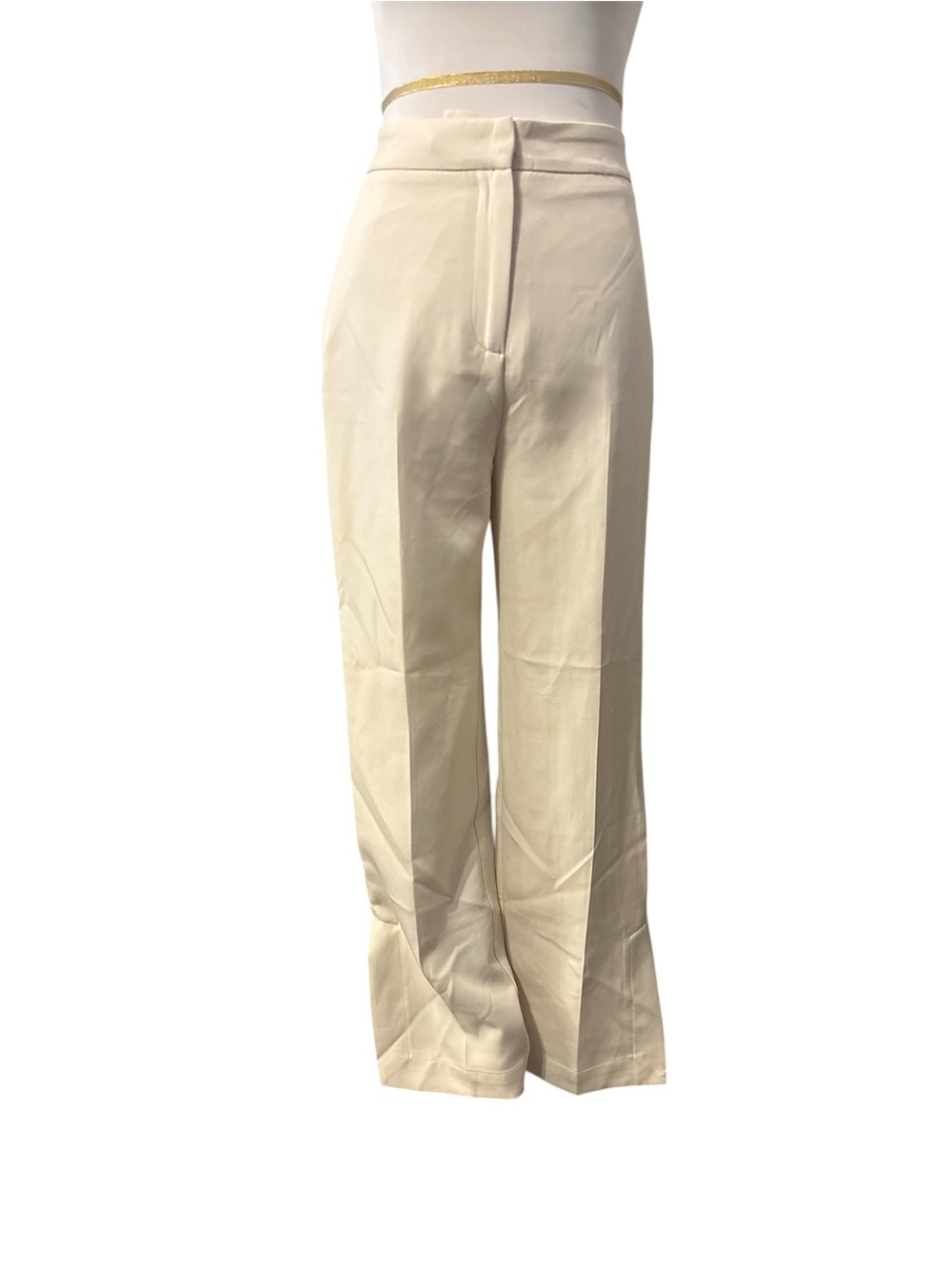 Commense Cream High-Waist Straight-Leg Trousers